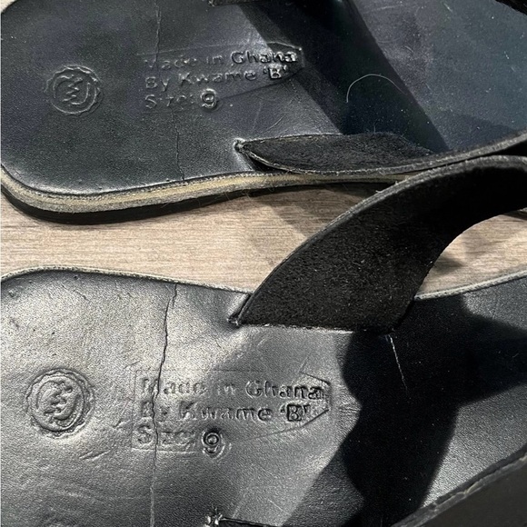 Kwame Baah Leather Toe Sandals, Size 9, Made in Ghana - Picture 4 of 5